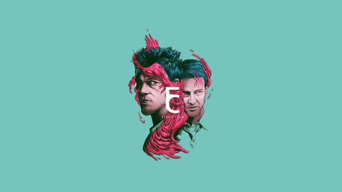 Fight Club fan art with Edward Norton and Brad Pitt