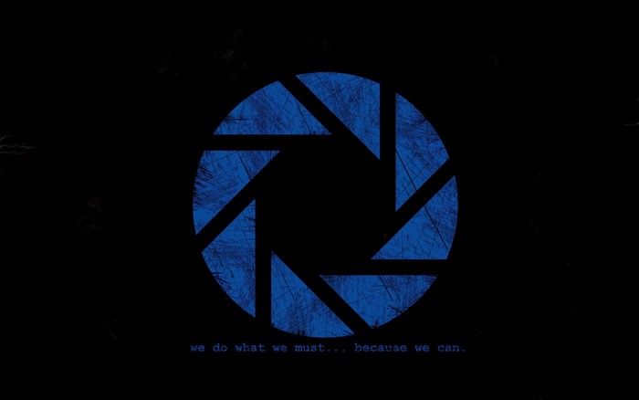 Portal Aperture Science logo with text