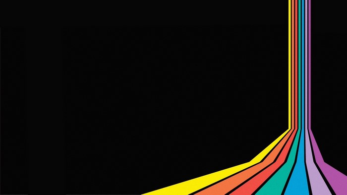 Colorful stripes on a black background