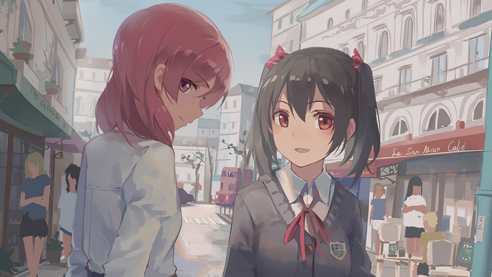 Nico Yazawa and Maki Nishikino from Love Live! School Idol Project