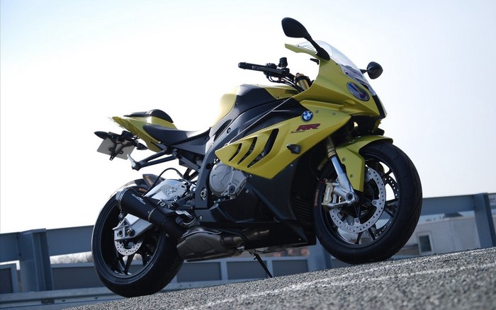 Yellow BMW S1000RR Motorcycle with Brembo Brakes