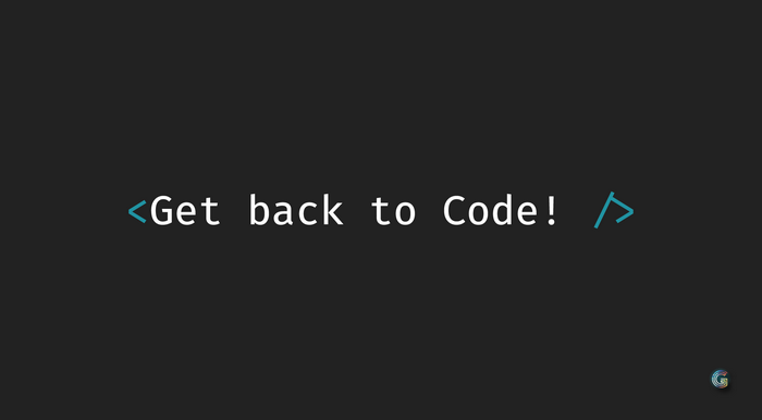 Get back to Code! programming text