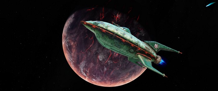 Spaceship from Futurama in space