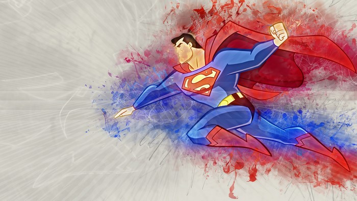 Superman flying with abstract background