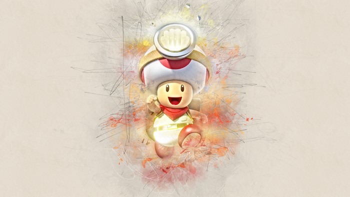 Toad from Super Mario Bros. with a headlamp