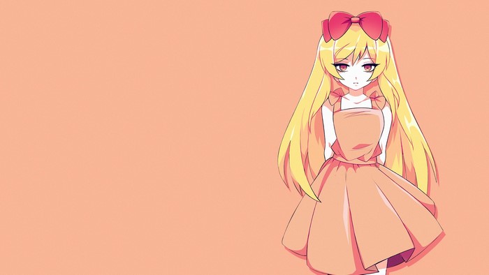 Anime girl with blonde hair and a bow