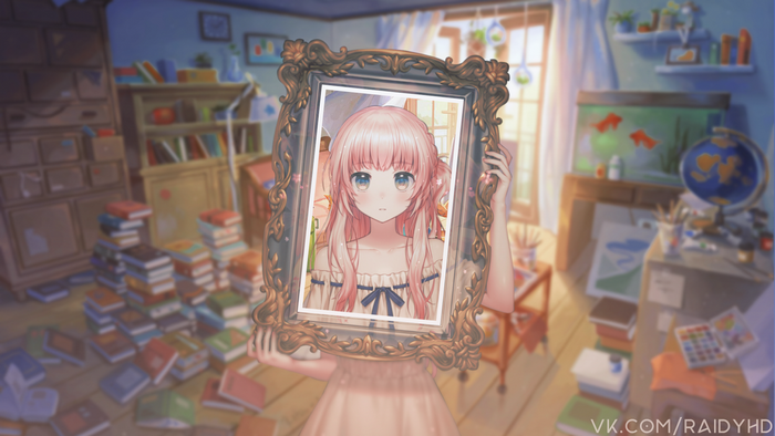 Anime girl in a picture frame