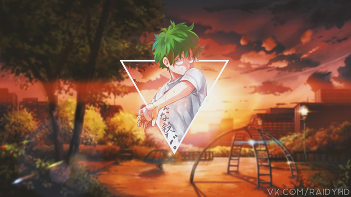 Izuku Midoriya from Boku no Hero Academia in a park