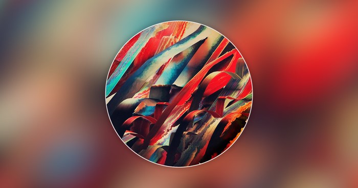 Abstract colorful artwork in a circle