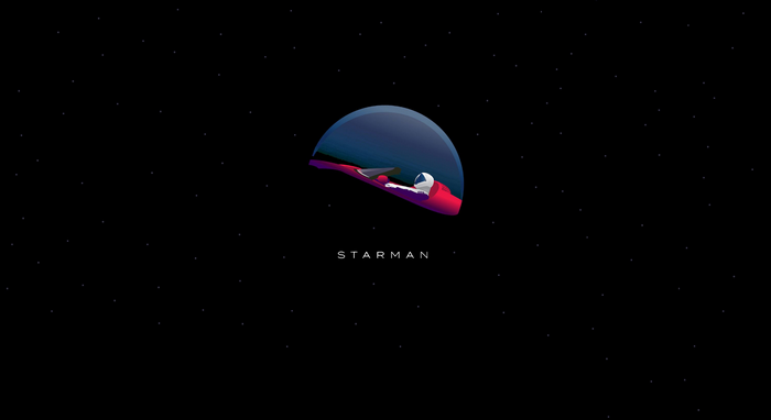 Starman in a Tesla Roadster in space
