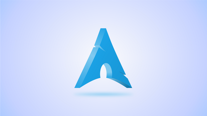 Arch Linux logo on a light blue background