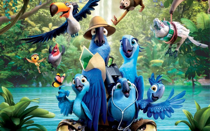 Rio 2 characters in a jungle setting