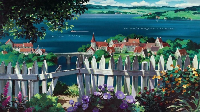 Scenic Village by the Lake from Kikis Delivery Service