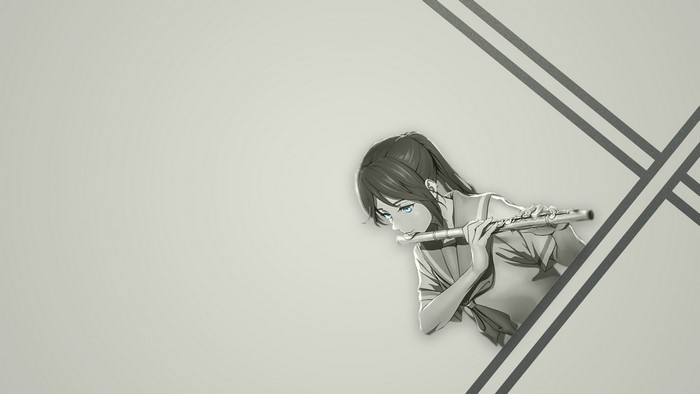 Anime girl playing a flute