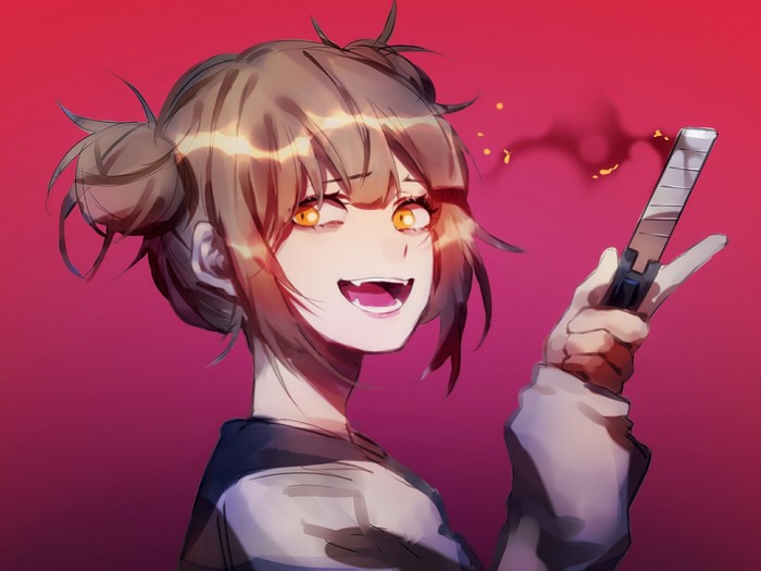 Himiko Toga Anime Girl with Orange Eyes