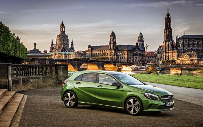 Green Mercedes-Benz A-Class in Dresden
