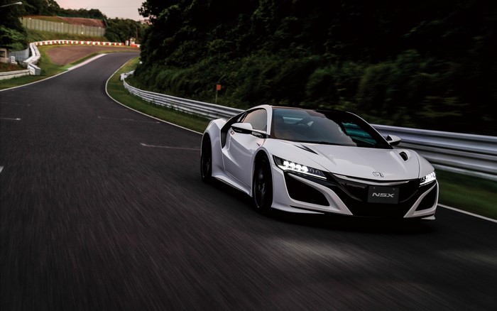 White Honda NSX mk2 on a racetrack