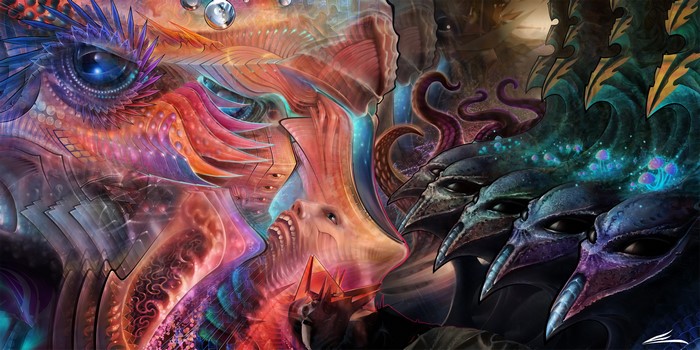 Psychedelic Trippy Aliens with Eyes 4K
