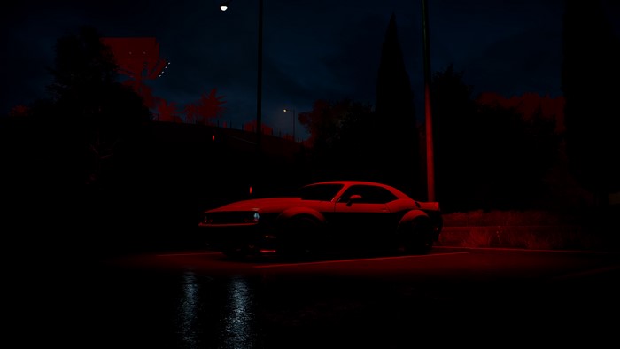 Dodge Challenger in Need for Speed at night