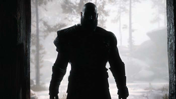 Kratos from God of War (2018) in a forest
