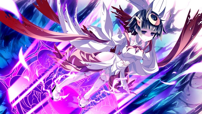 Anime girl with magical energy and wings
