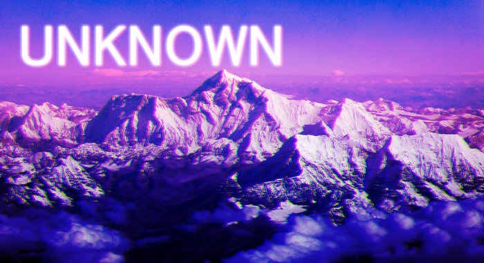 Unknown mountains with retrowave aesthetic