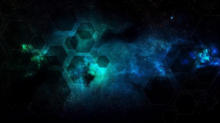 Geometric shapes in a starry nebula