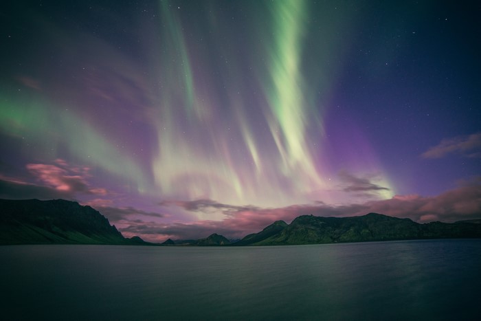 4K Aurorae over Mountains and Water