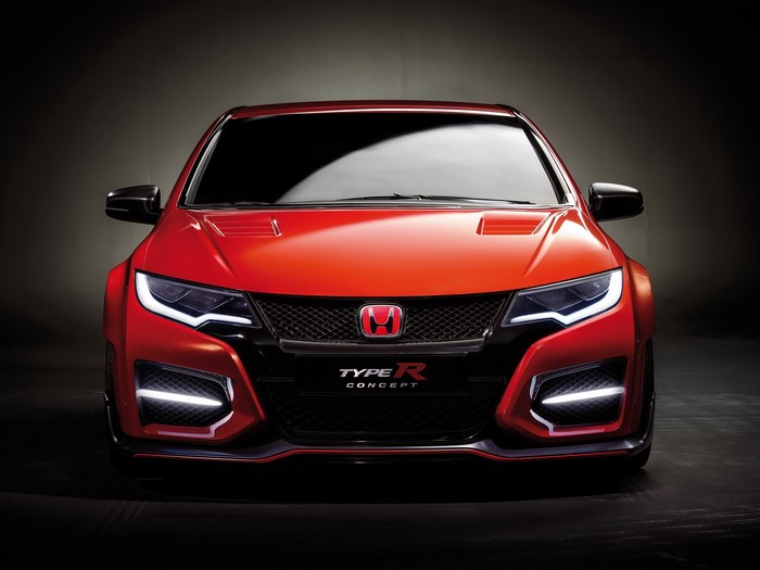 Red Honda Civic Type R Concept Car Frontal View