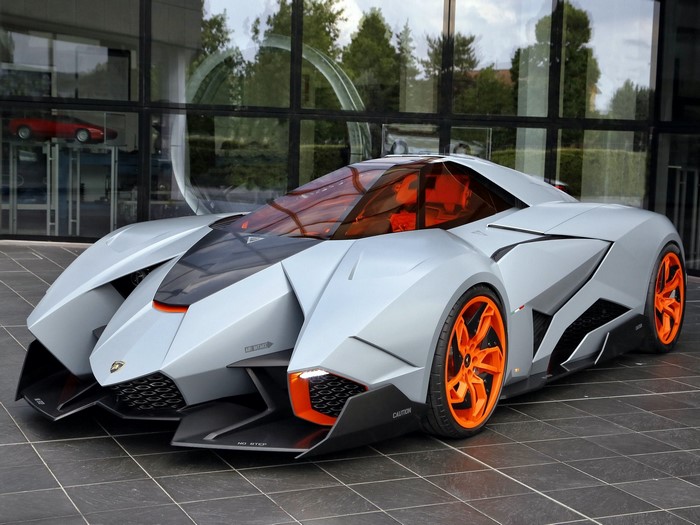Lamborghini Egoista concept car with orange accents