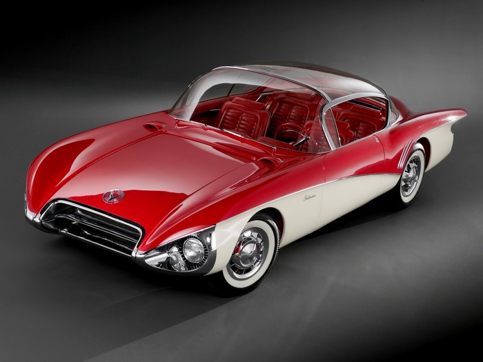 Red and white 1950s concept car
