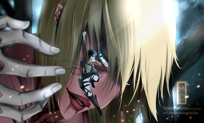 Annie Leonhart and Eren Yeager from Shingeki no Kyojin