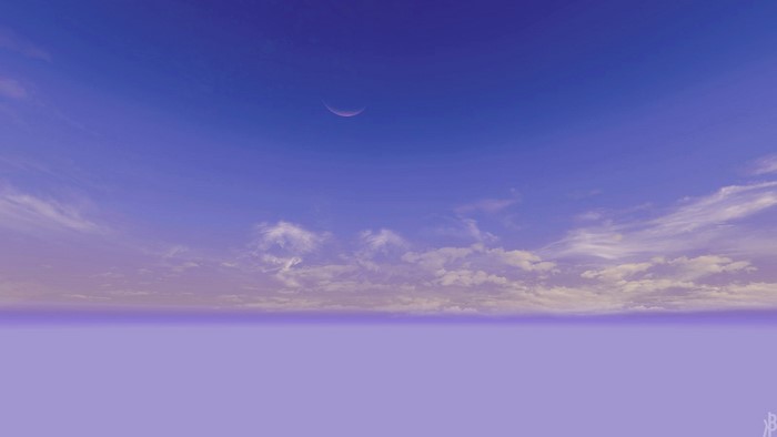 The Elder Scrolls V: Skyrim - Purple Sky with Crescent Moon