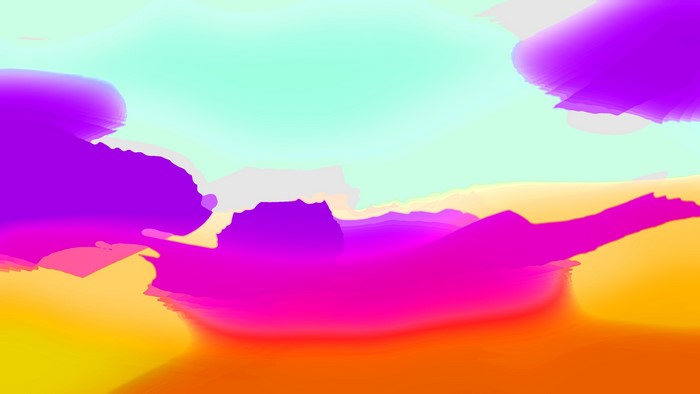 Psychedelic abstract landscape with vibrant colors