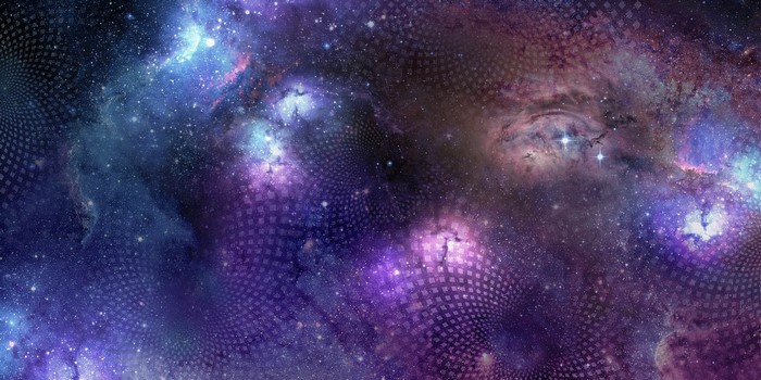 Psychedelic fractal nebula in deep space