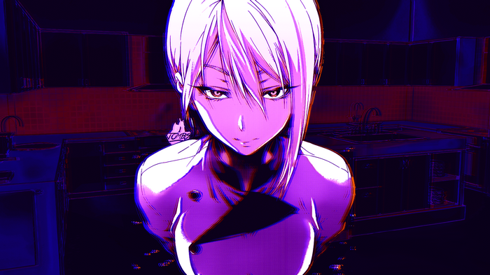 Nakiri Alice from Shokugeki no Souma in a kitchen