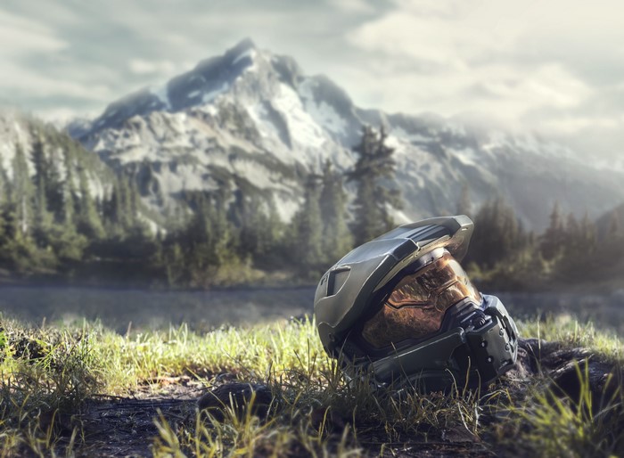 Master Chief helmet from Halo in nature