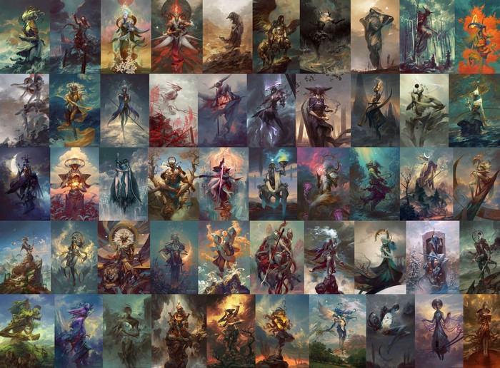 Collage of Angels and Divinities by Peter Mohrbacher