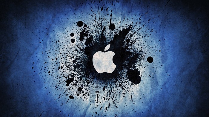 Apple Inc. logo with grunge splatter