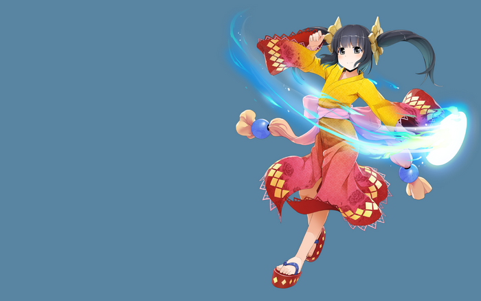Anime girl with blue energy