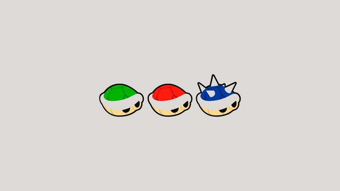 Green, Red, and Blue Koopa Shells from Mario Kart