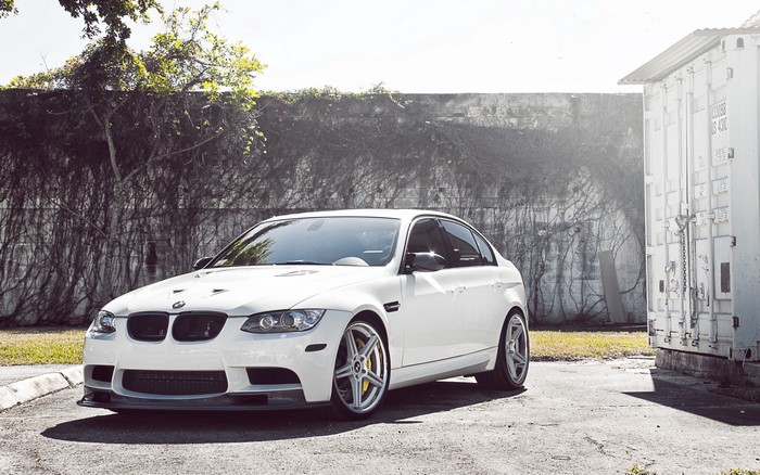 White BMW 3 Series E90 Tuning