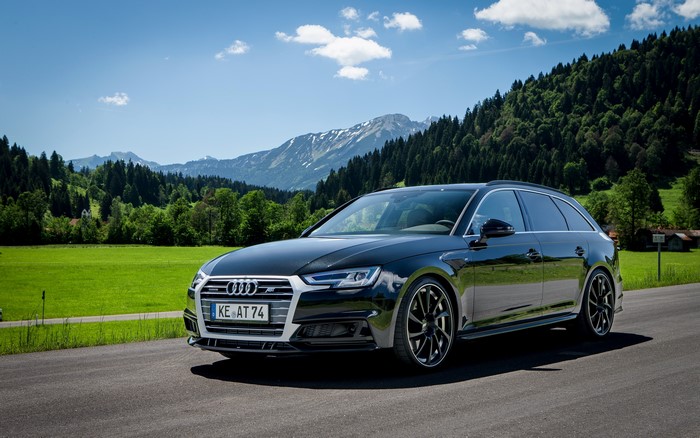 4K Audi Tuning Station Wagon on Mountain Road