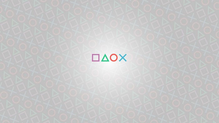 PlayStation Symbols on Gray Pattern Background