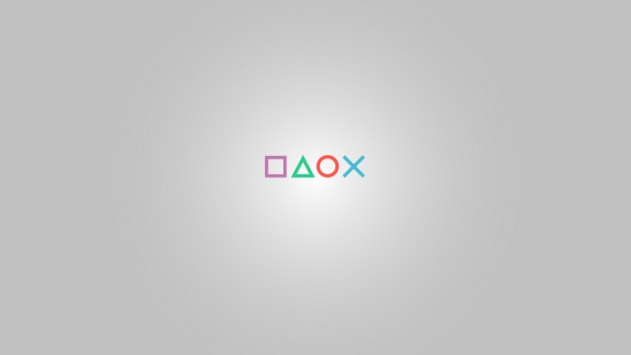 PlayStation Symbols on Gray Gradient Background