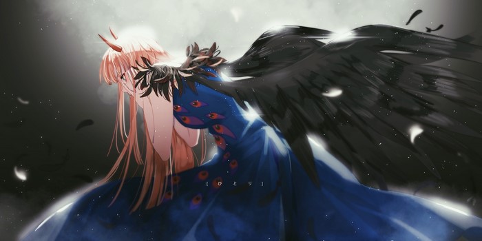Zero Two from Darling in the FranXX with wings