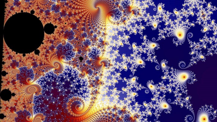 Abstract fractal pattern with swirling colors