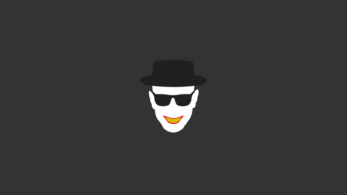 Minimalist illustration of Heisenberg from Breaking Bad