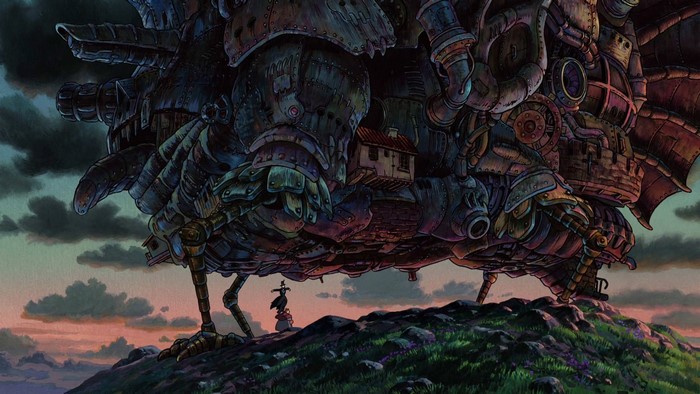 Howl's Moving Castle Anime Scene at Dusk