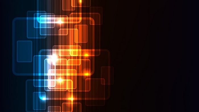 Abstract glowing rectangles and lines